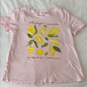 LC Lauren Conrad Pink Lemon Graphic Tee